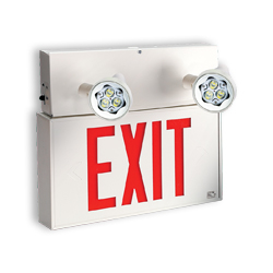 A Lumacell® exit sign with emergency lighting